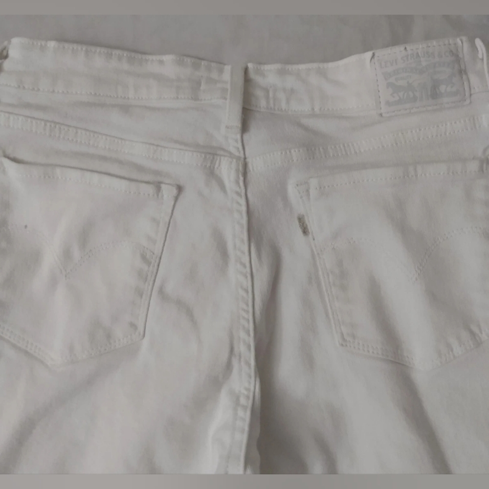 WOMENS LEVIS 711 SKINNY JEANS WHITE SIZE 29 meas. 30 X 25